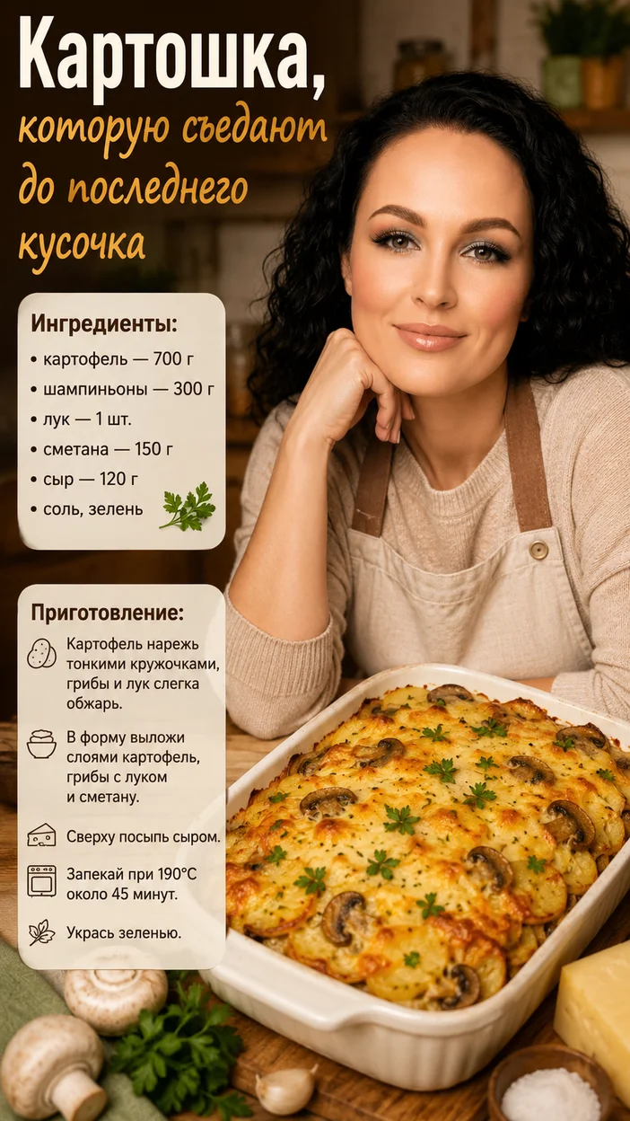 Фотосессия картошки с грибами