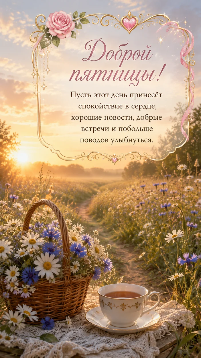 Фотооткрытка с текстом «Доброй пятницы!»