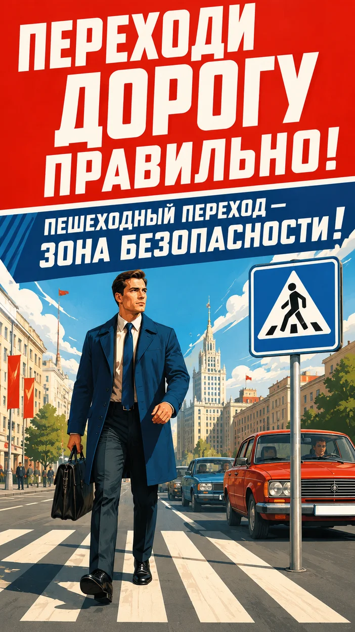 Фотосессия пешехода на «зебре» в городском пейзаже