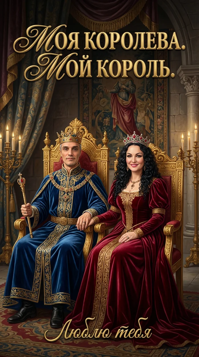 Открытка «Моя королева. Мой король.» 