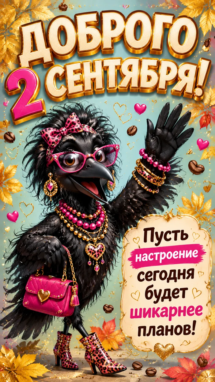 Фотосессия вороны-модницы на 2 сентября