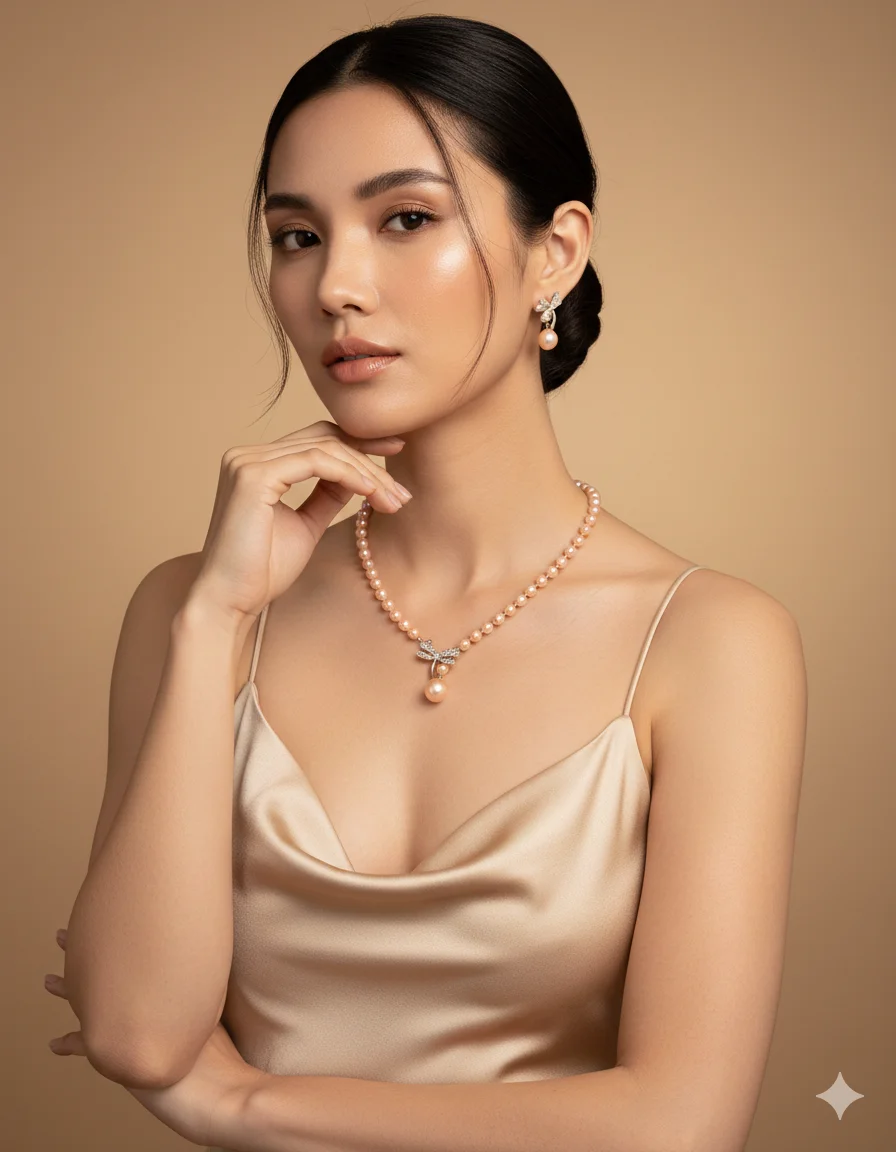 Сцена для продаж - Украшения на шею:портрет в стиле ювелирной рекламы