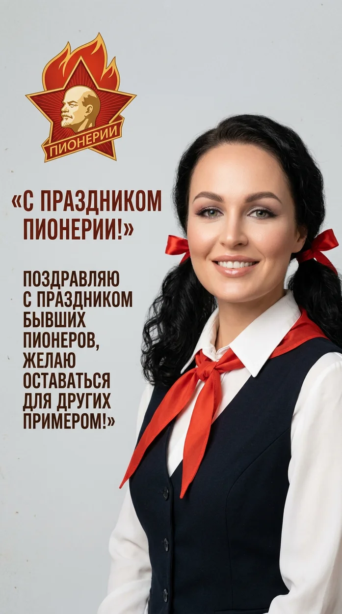 С Днём пионерии — современная советская открытка