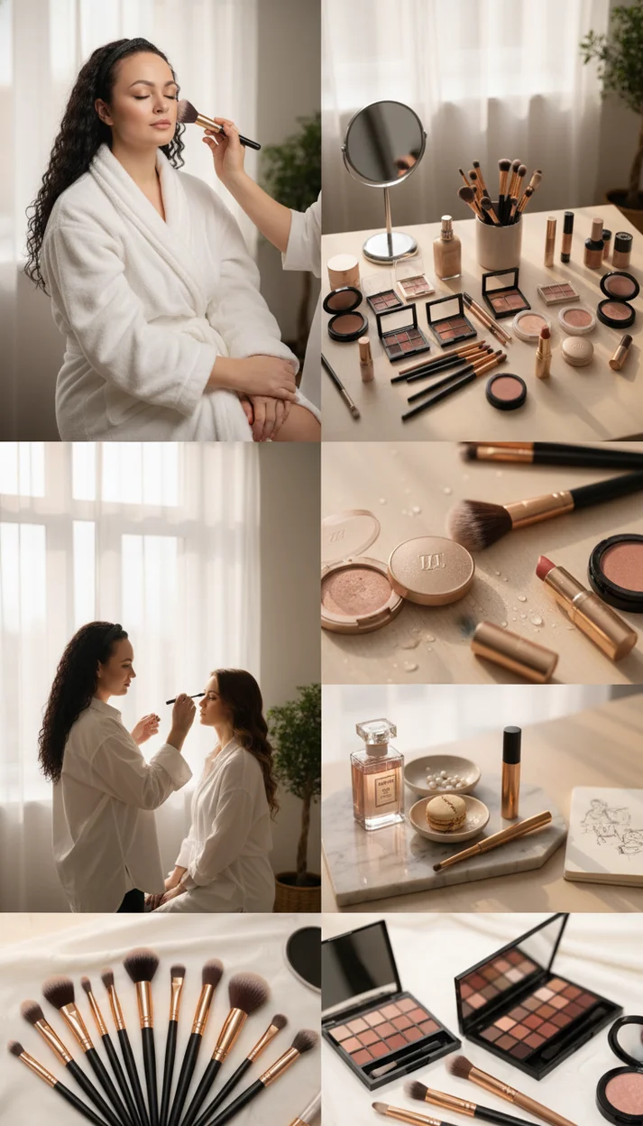 серия фотографий в стиле beauty lifestyle и работы визажиста