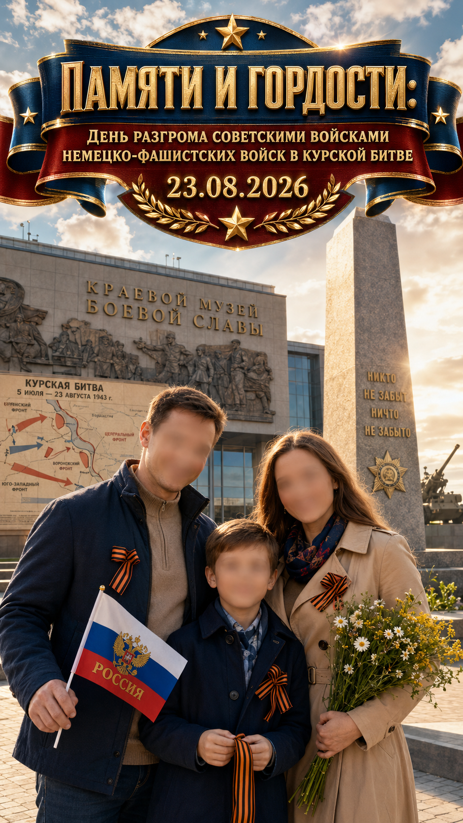 День разгрома советскими войсками немецко-фашистских войск в Курской битве — 23.08.2026 — праздничная семейная фотосессия памяти