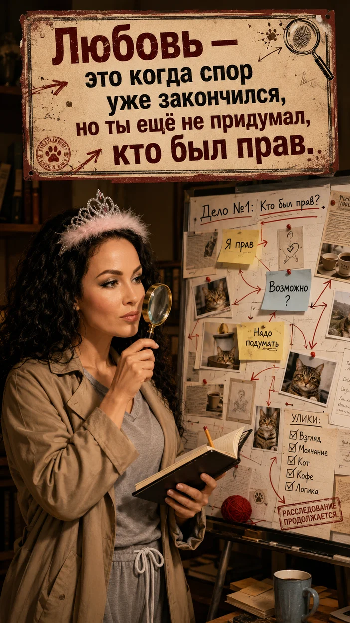Фотооткрытка для пары с текстом "Любовь — это когда спор уже закончился, но ты ещё не придумал, кто был прав."
