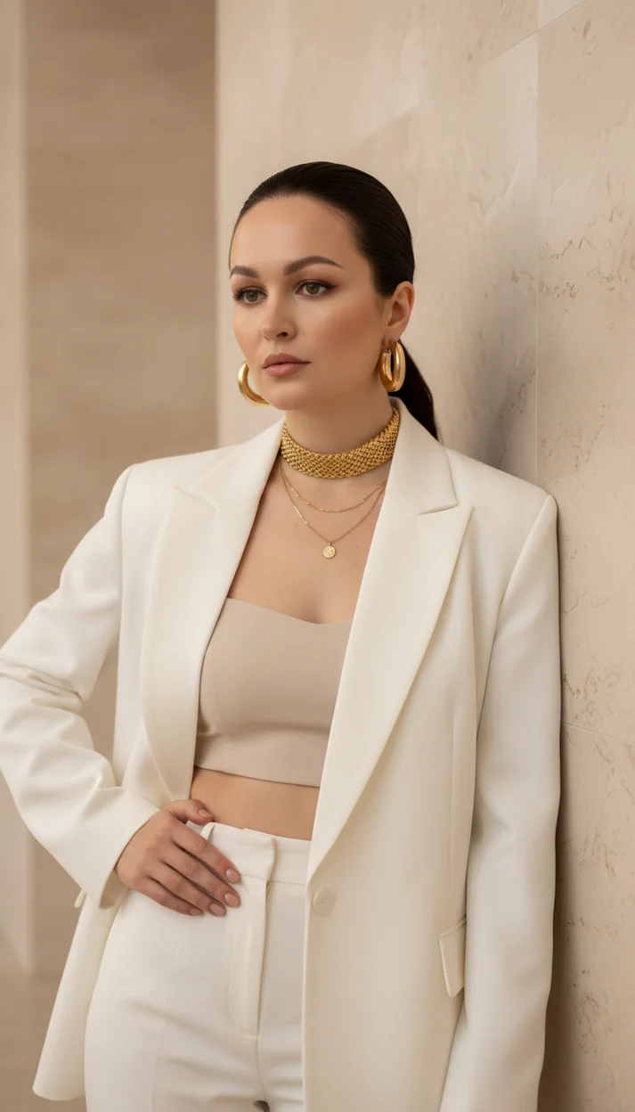  Люксовый минималистичный fashion-портрет в золотых акцентах