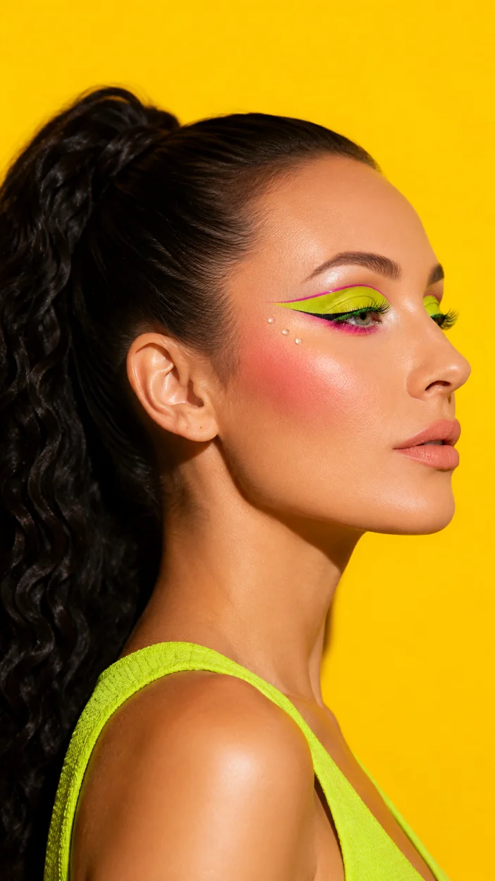 Фотосессия beauty-профиль с кислотным макияжем