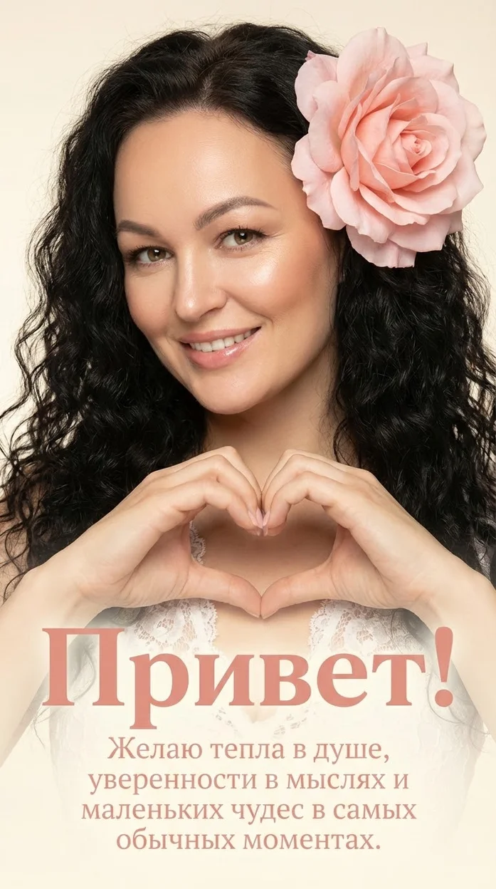 Добрая открытка с вашим фото и пожеланием 