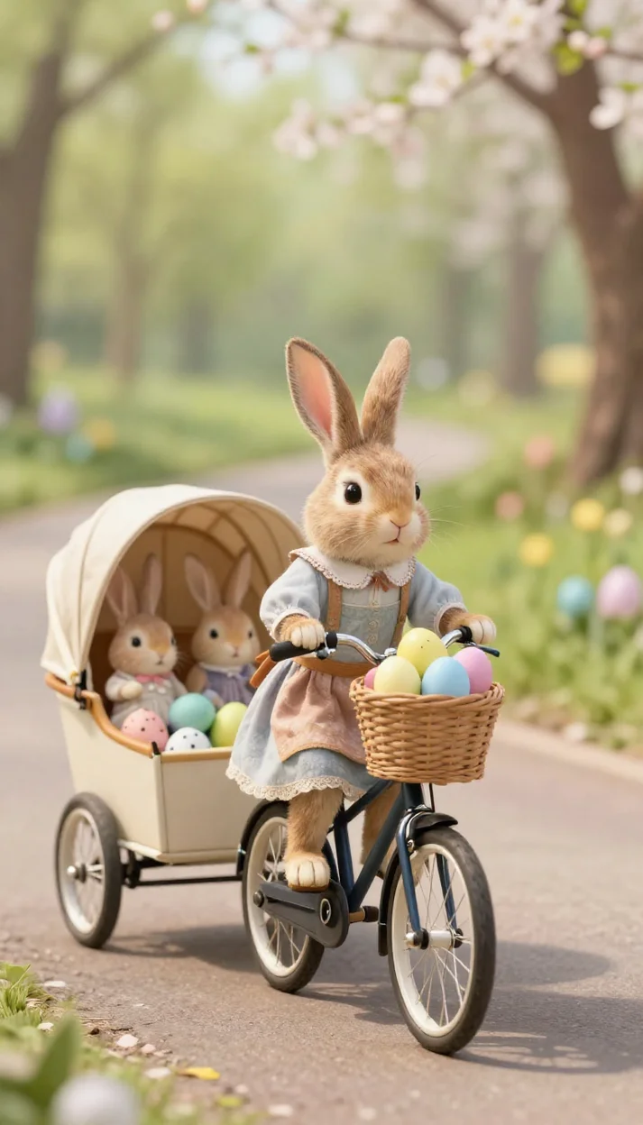  Пасхальная поездка кроликов на велосипеде