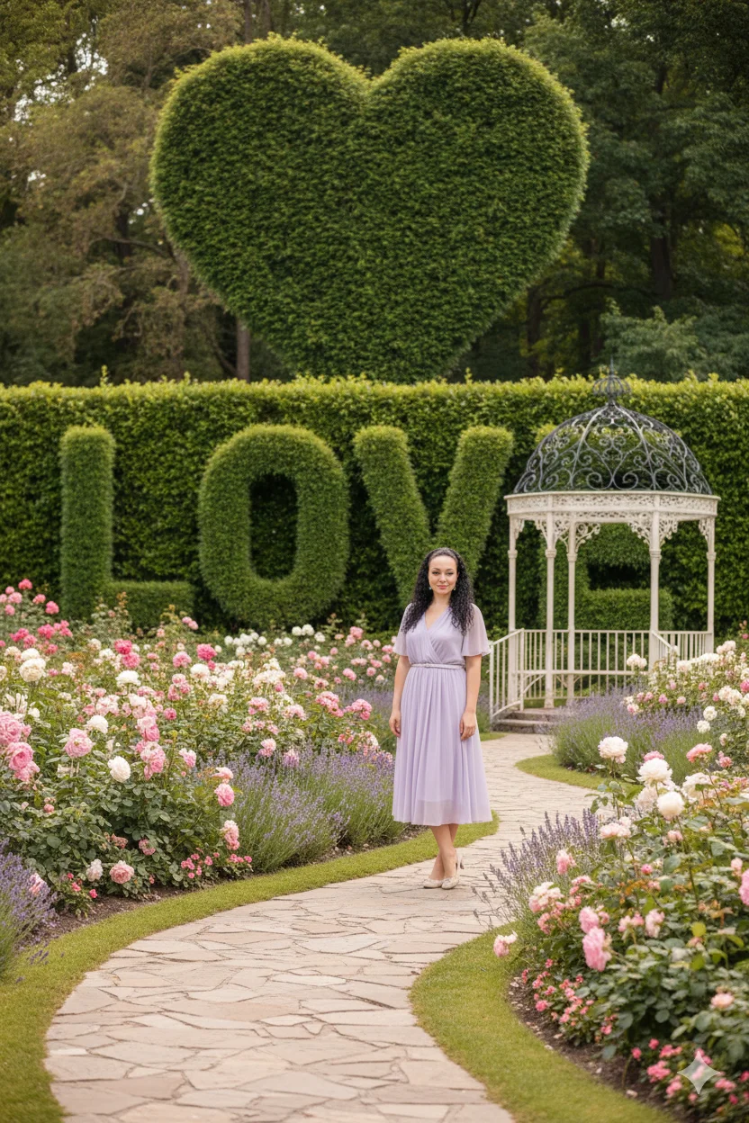 Садовая сцена в стиле романтического парка