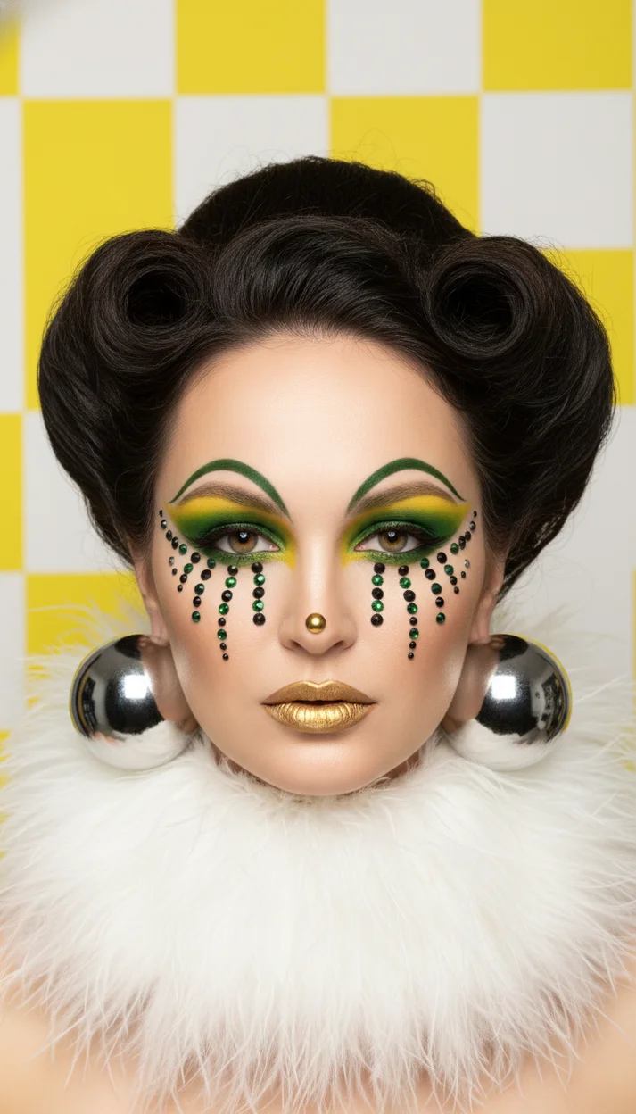 АРТ-БЬЮТИ ОБРАЗ С ГРАФИЧЕСКИМИ КЛОУНСКИМИ СТРЕЛКАМИ