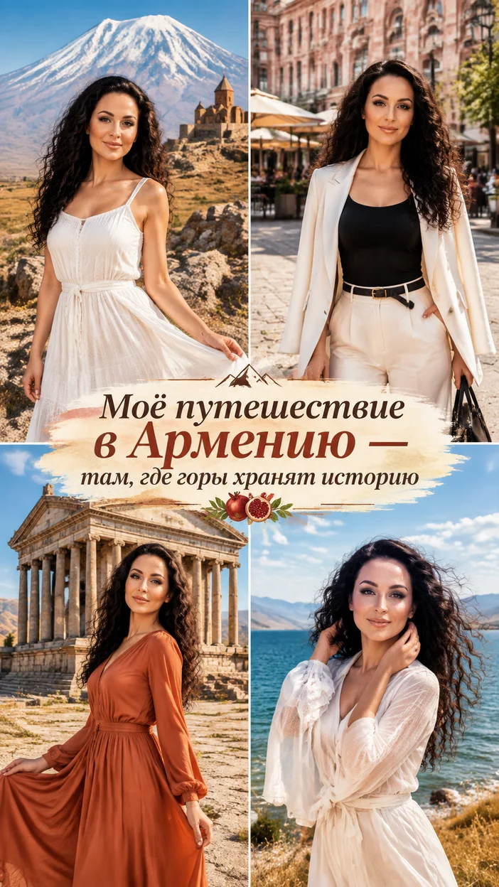 Фотосессия женщины в белом платье у Арарата и Хор Вирапа