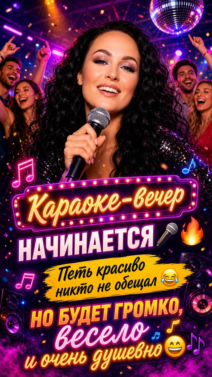 Пригласительная открытка на караоке-вечер 