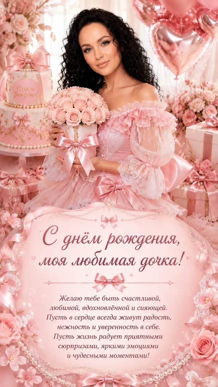 Фотосессия открытка дочери в стиле Coquette