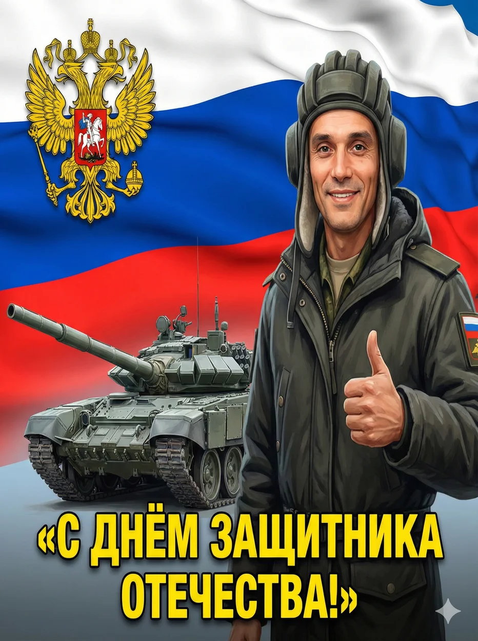 ИИ-фото — Открытка Танкист