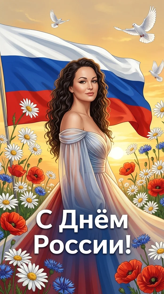  праздничный постер ко Дню России, hybrid illustration
