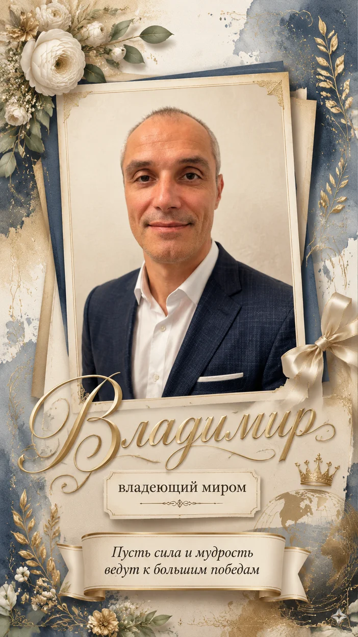 «Владимир» именная открытка