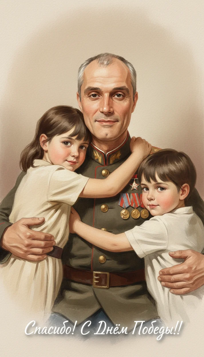 Спасибо! С Днём Победы!! - Открытка на 9 мая 