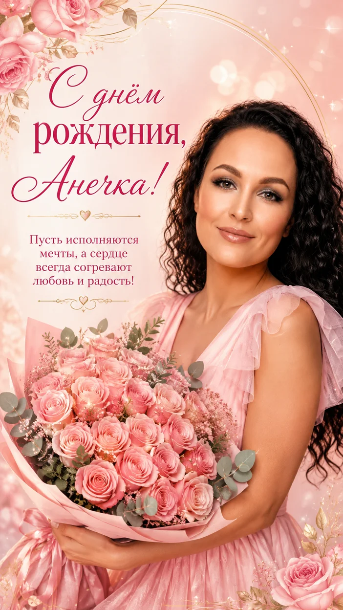 Фотосессия Анны с букетом роз