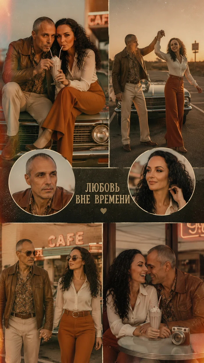 Фотосессия ретро-пары на винтажной улице