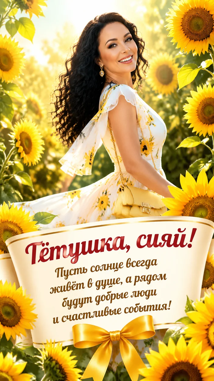 Солнечная открытка тёте