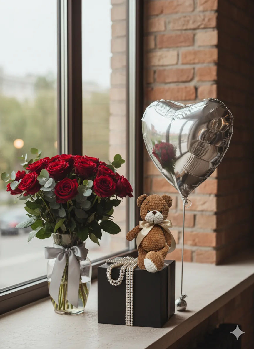 Сцена для продажи -  Ваше изделия с шариками и  коробочкой 