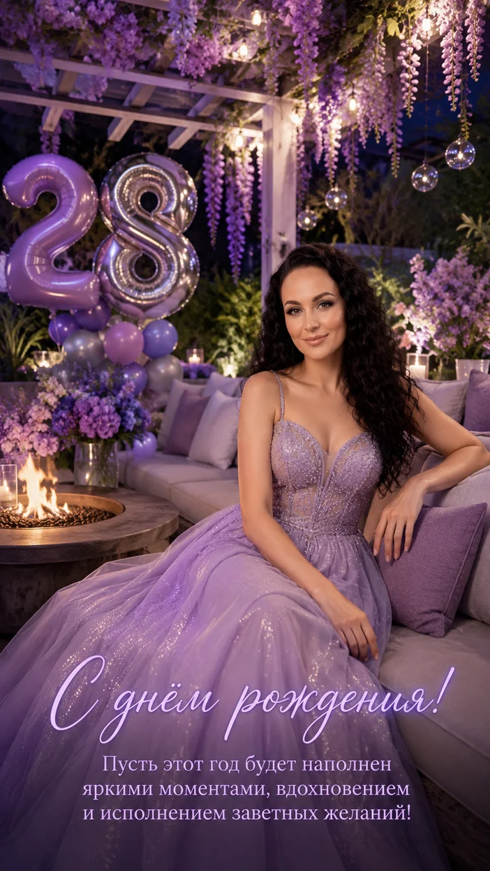 Фотосессия у сиреневой перголы с шарами 28