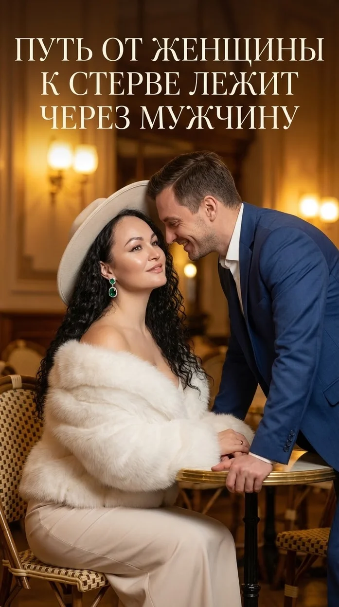 Открытка с вашим фото и  цитатой  ПУТЬ ОТ ЖЕНЩИНЫ К СТЕРВЕ ЛЕЖИТ ЧЕРЕЗ МУЖЧИНУ