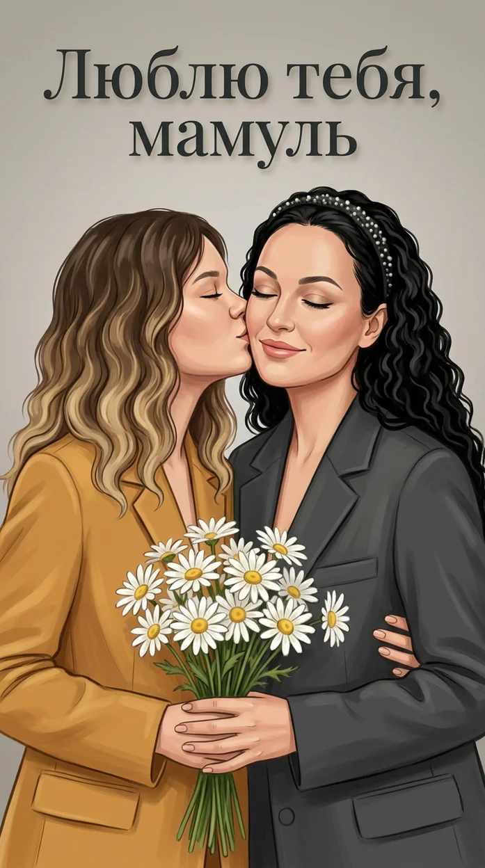 Открытка с двумя фото для мамули 