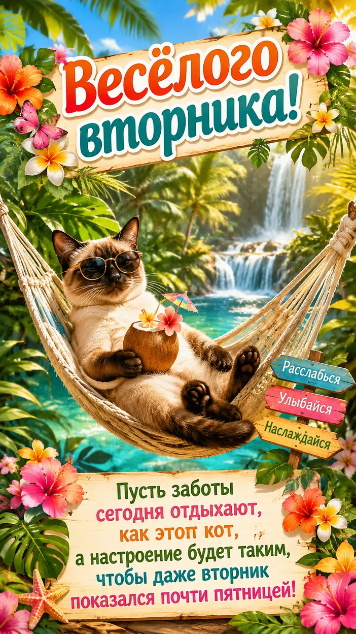 Фотооткрытка «Весёлого вторника!»