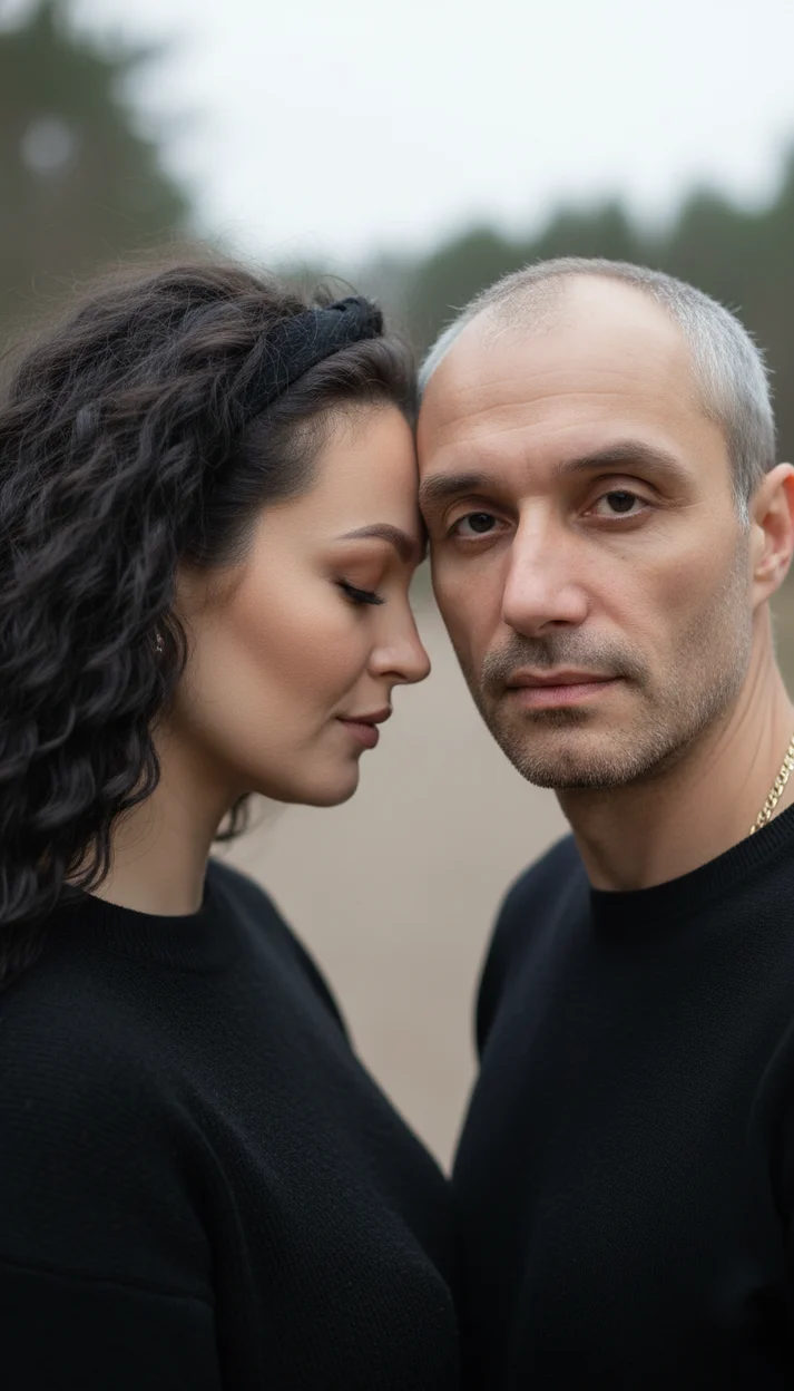 кинематографический крупный портрет  пары 