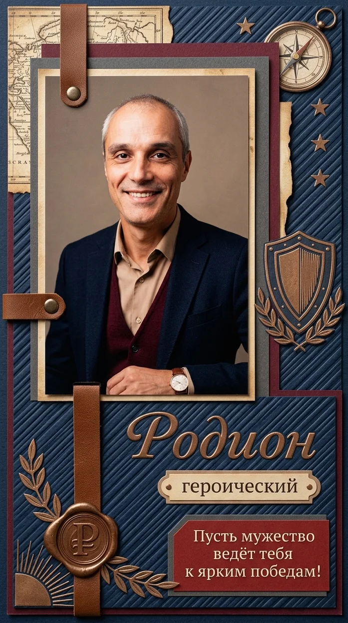 «Родион» именная открытка