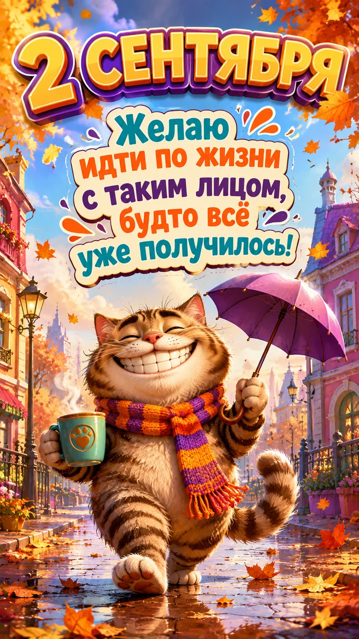 Фотосессия кота на осенней улице