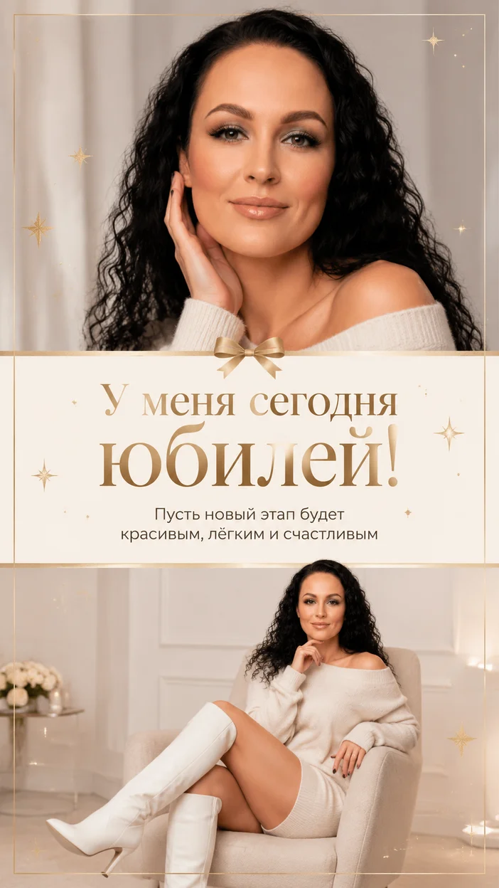 Фотосессия нежный модный юбилей