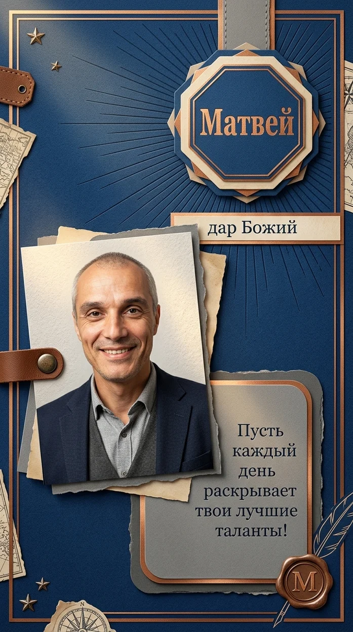 «Матвей» именная открытка