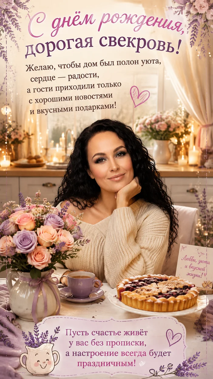 Фотосессия свекрови на домашнем юбилее