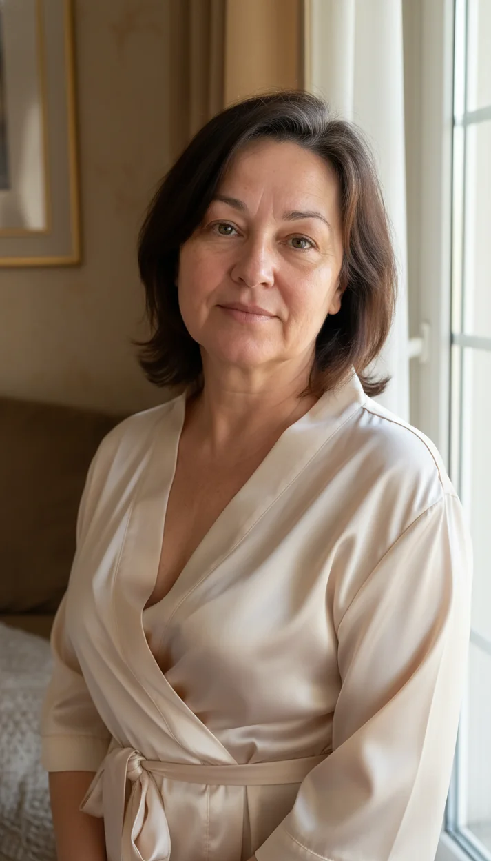 У окна в халате