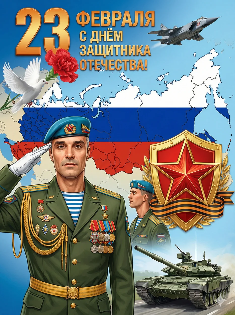 23 февраля - открытка