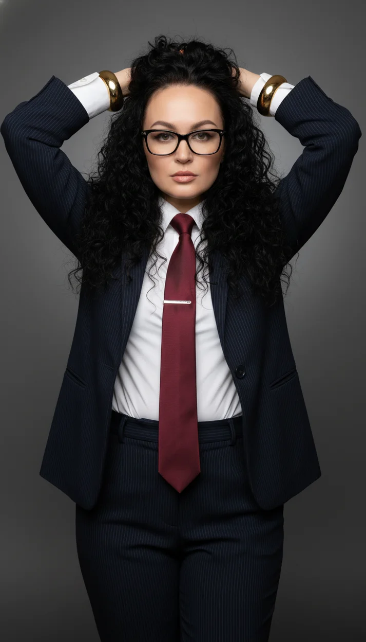 Деловой fashion-портрет с очками и галстуком