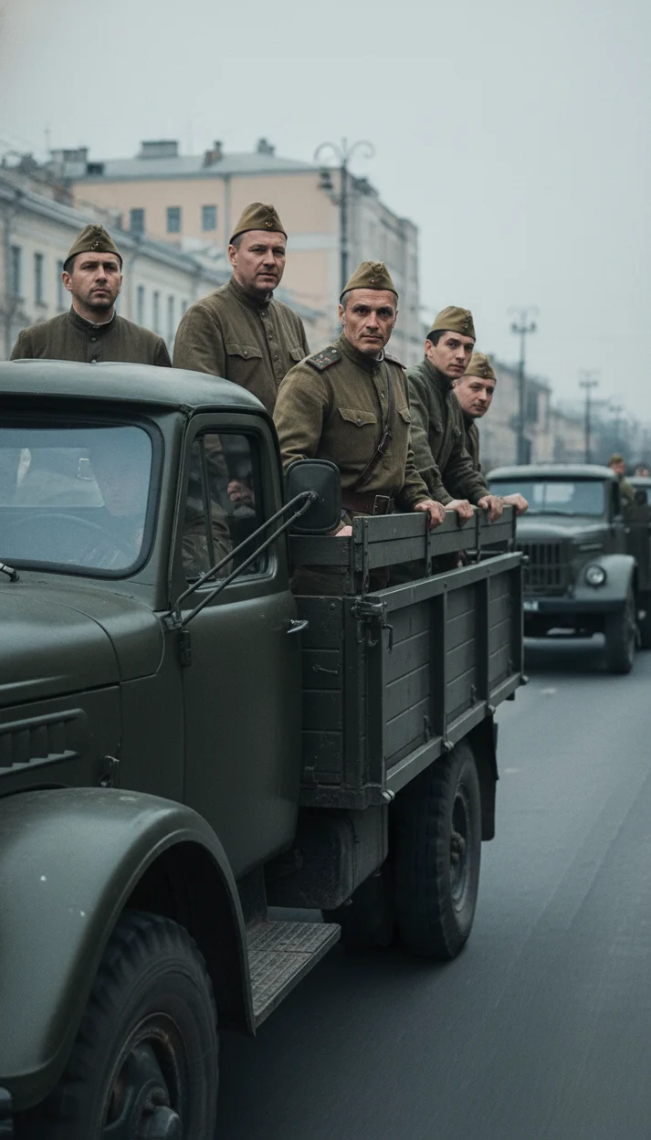 ИИ-фотосессия — Военный грузовик