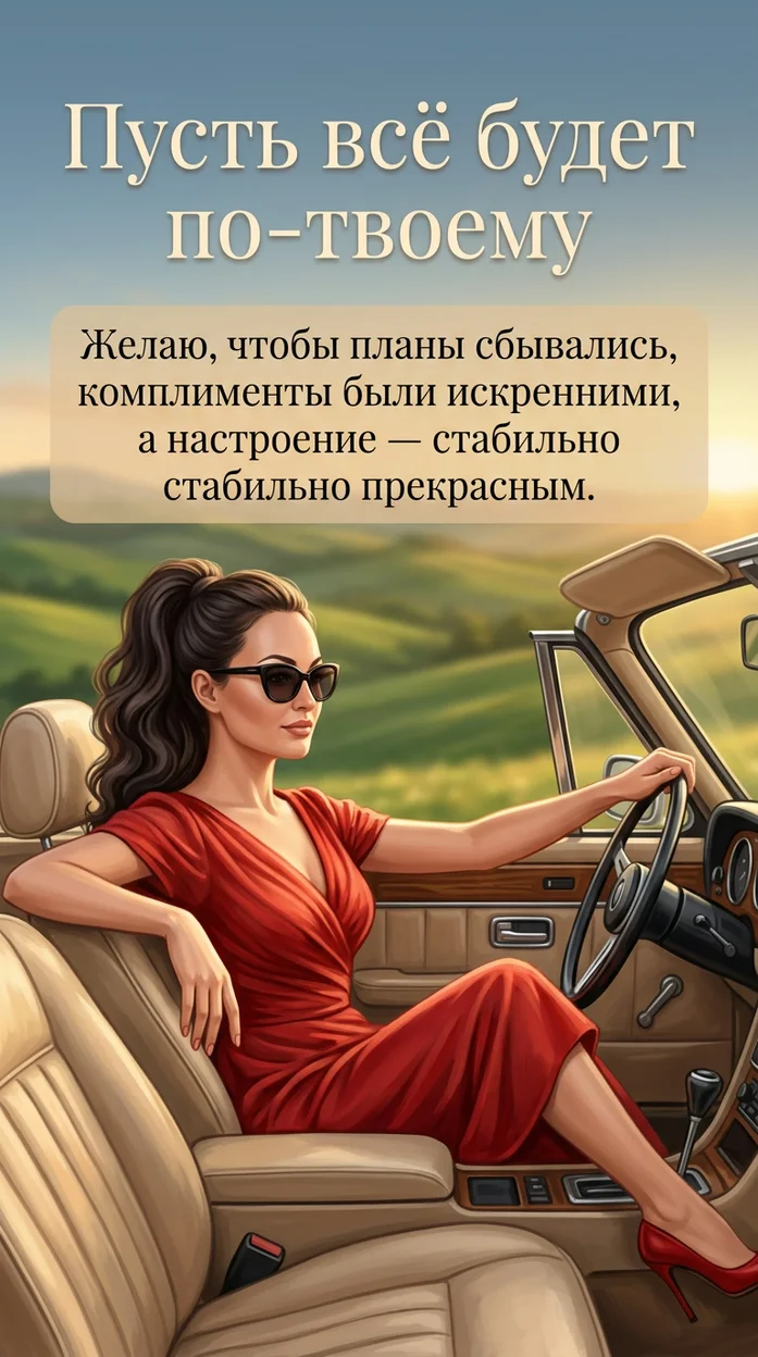 Открытка с вашим фото - Пусть всё будет по-твоему