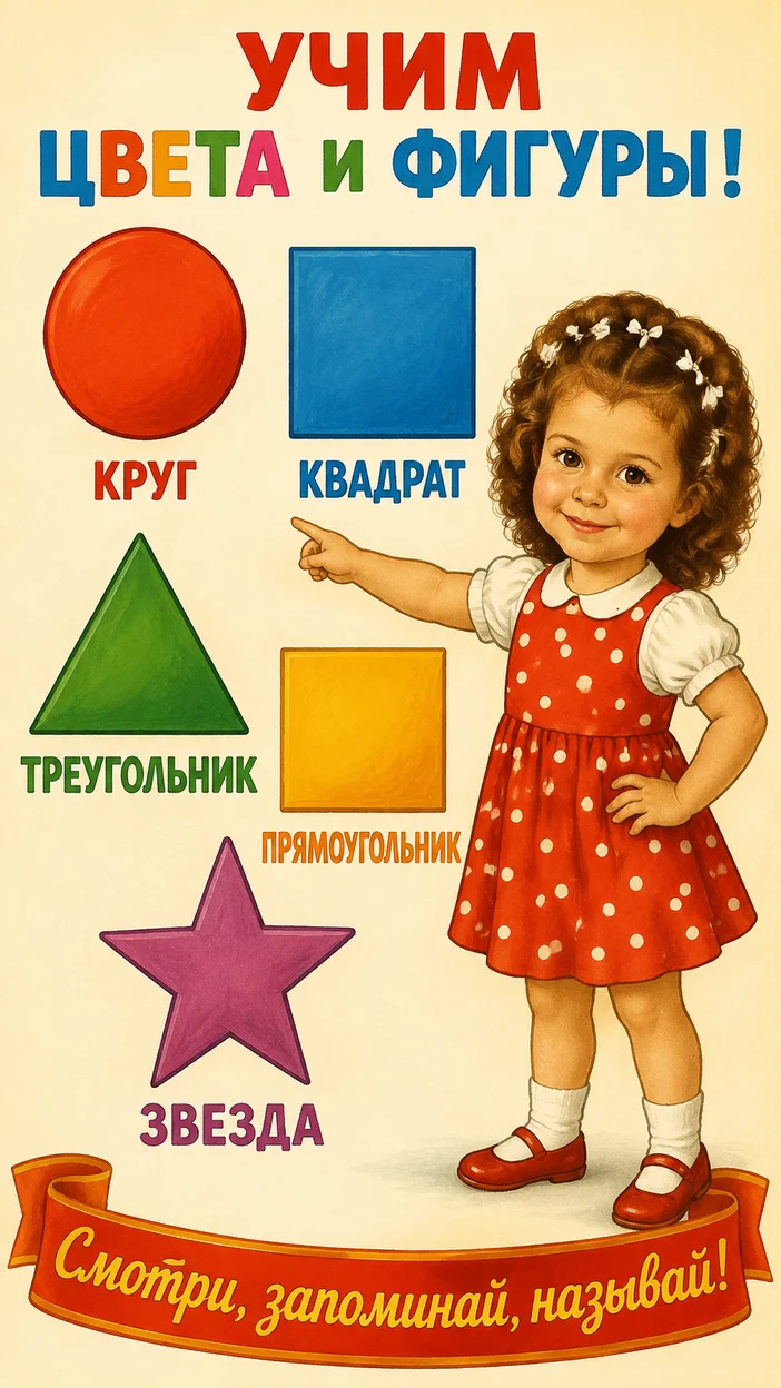 Фотосессия плаката «УЧИМ ЦВЕТА И ФИГУРЫ!»