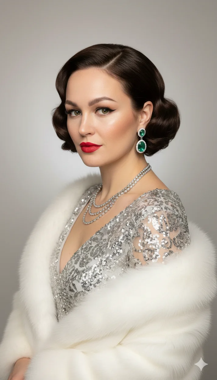 Замена прически  - Гламурный студийный портрет в стиле 50-х