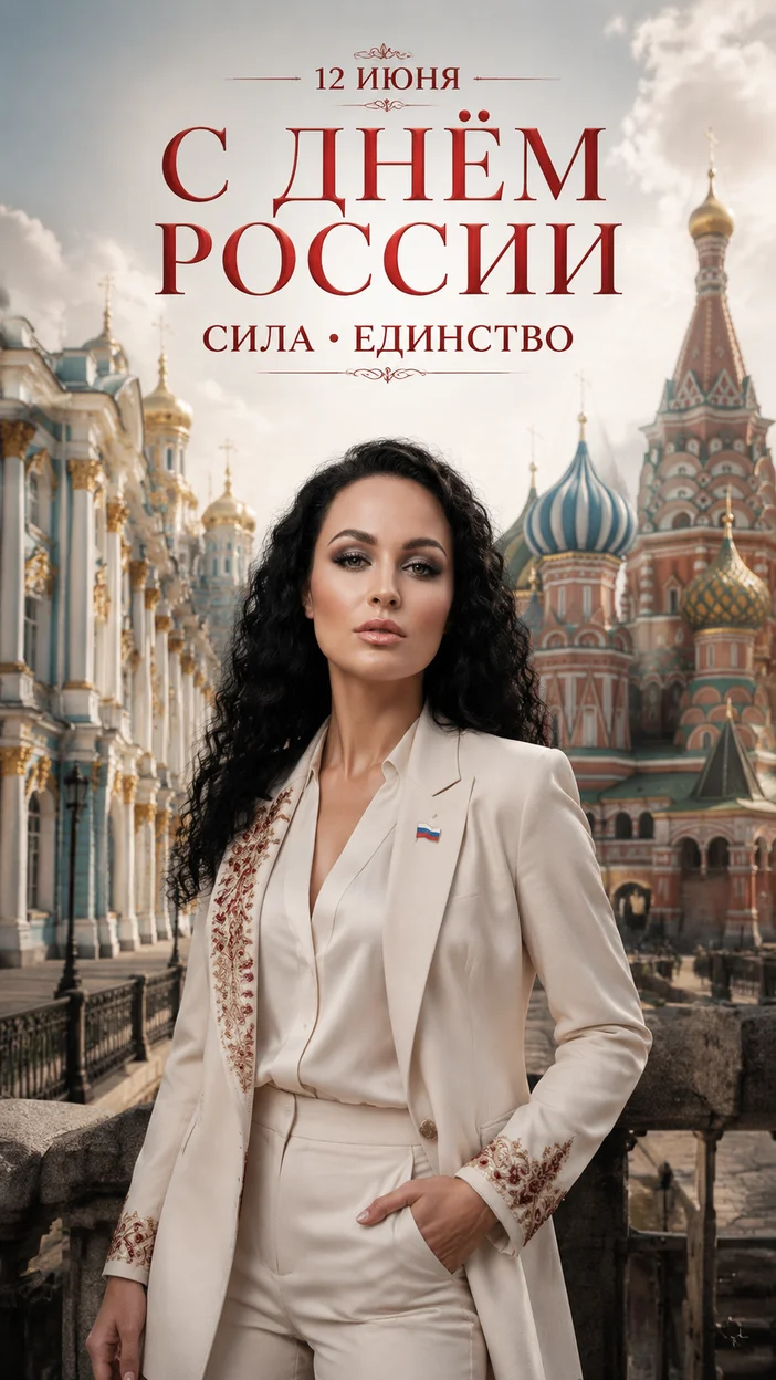 постер ко Дню России в стиле премиальной художественной фотографии