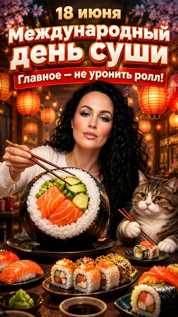 «Международный день суши» 18 июня открытка 