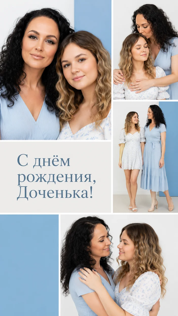 Фотооткрытка для доченьки с поздравлением "С днём рождения, Доченька!"