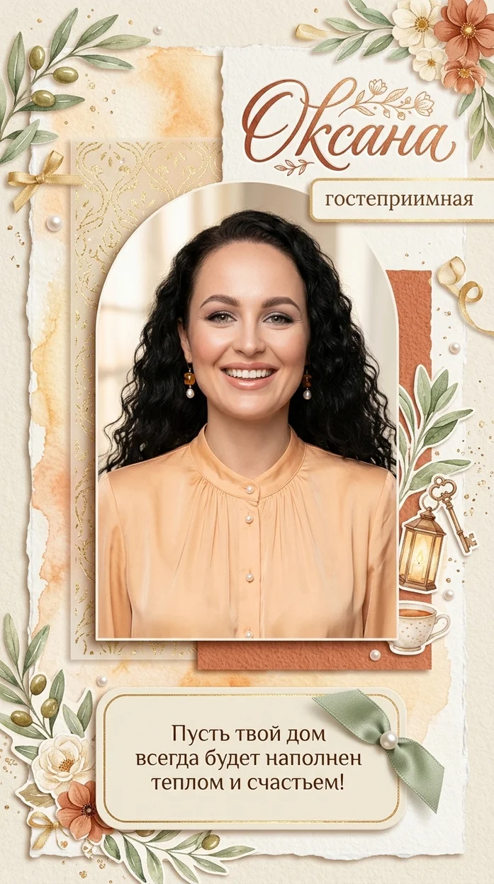 «Оксана» именная открытка