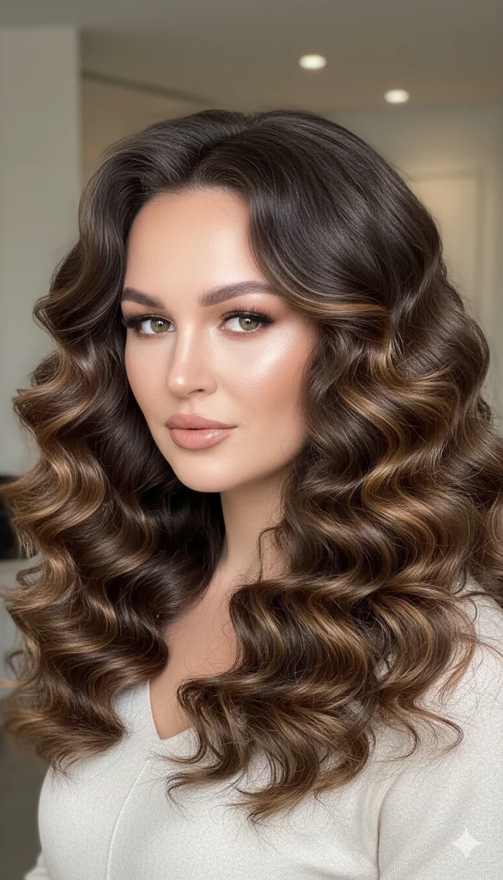 Голливудские локоны с карамельными лентами