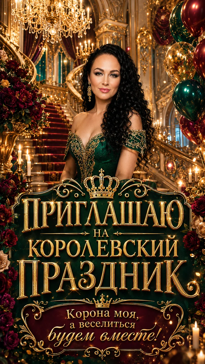 Приглашение на королевский праздник с ИИ с фото 